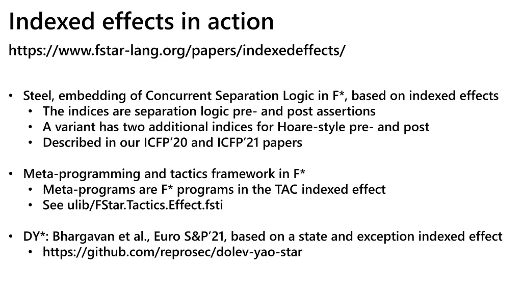 indexed effects in action https www fstar lang