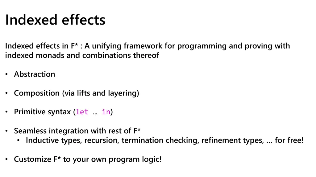 indexed effects