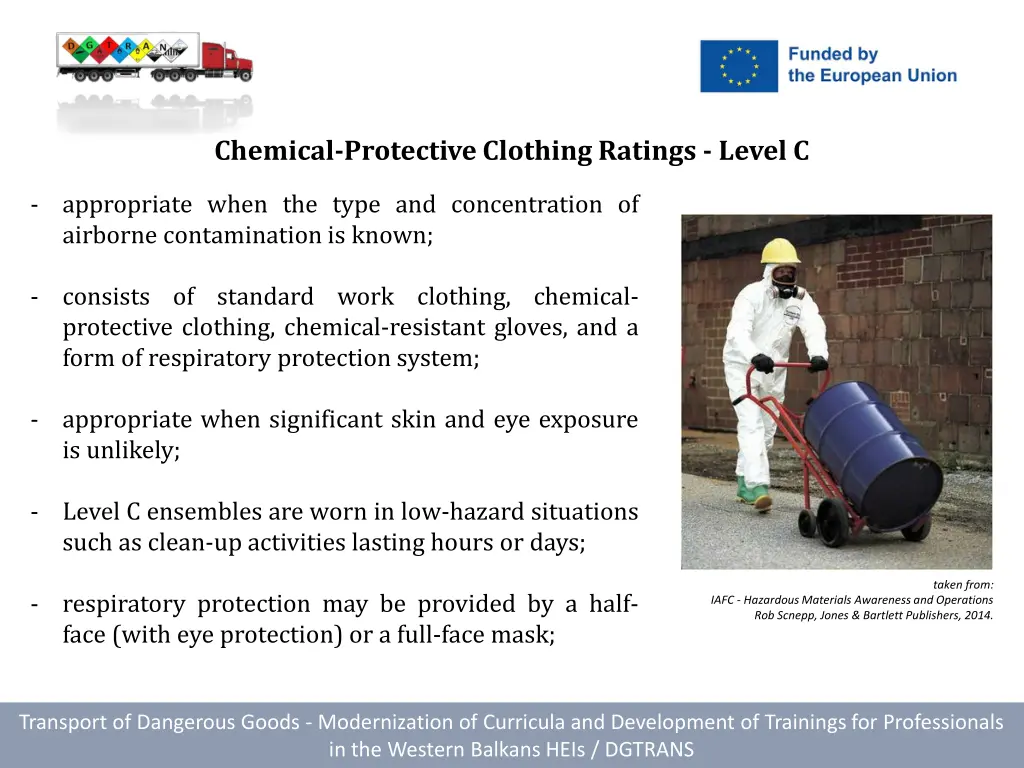 chemical protective clothing ratings level c