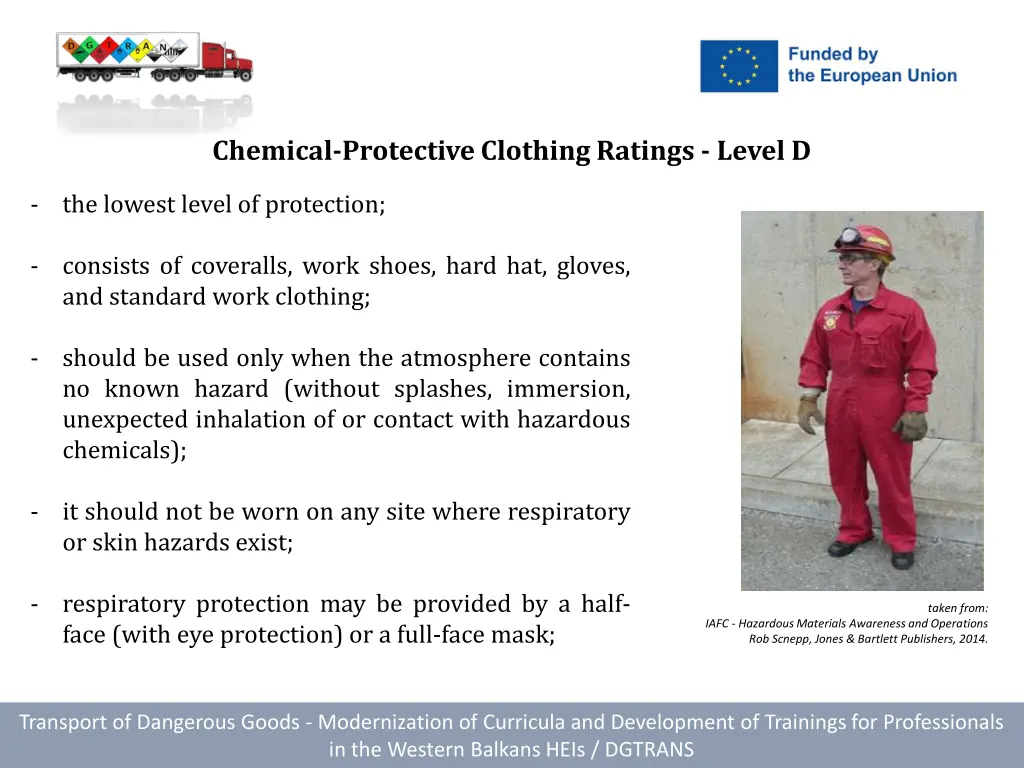 chemical protective clothing ratings level d