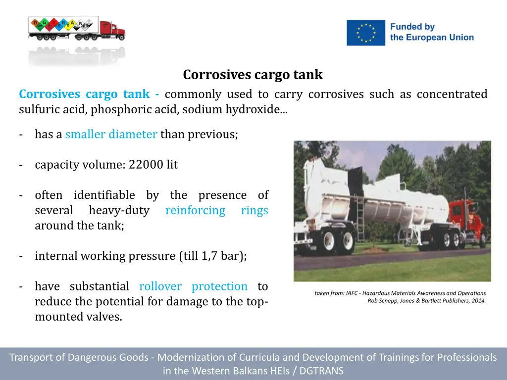 corrosives cargo tank