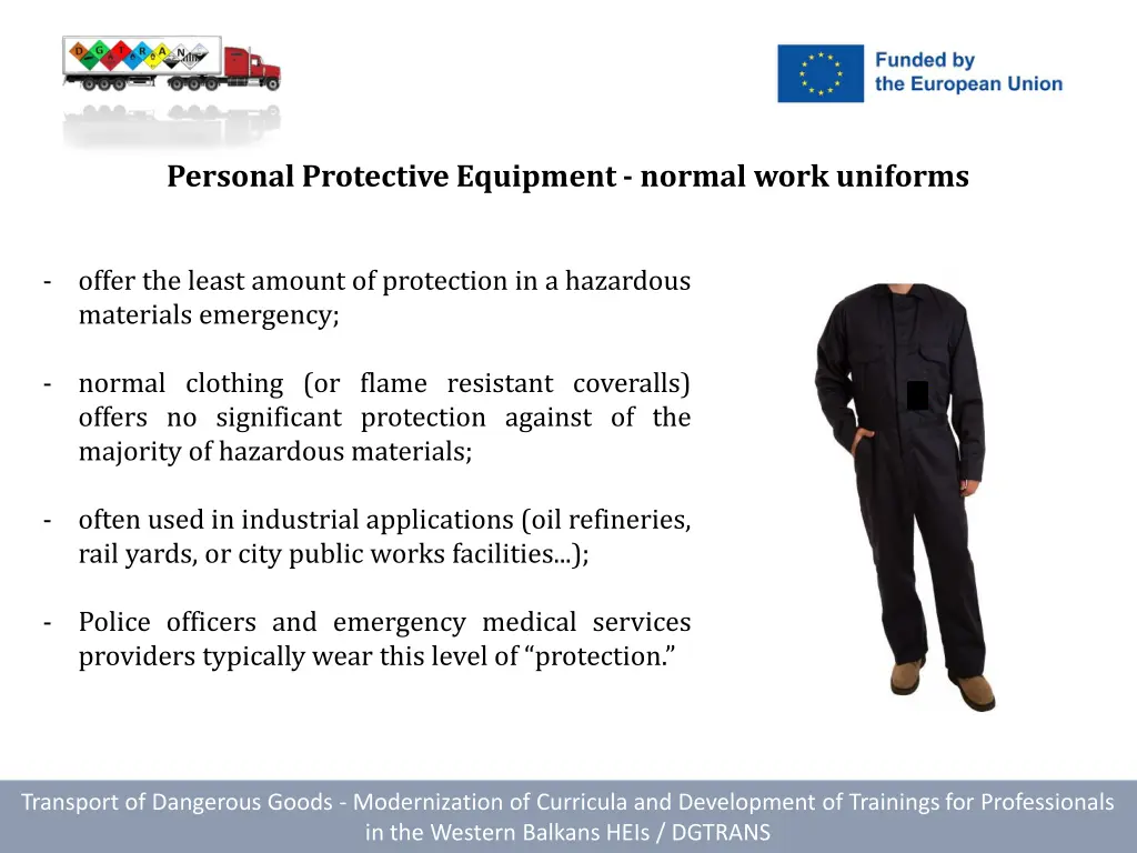 personal protective equipment normal work uniforms