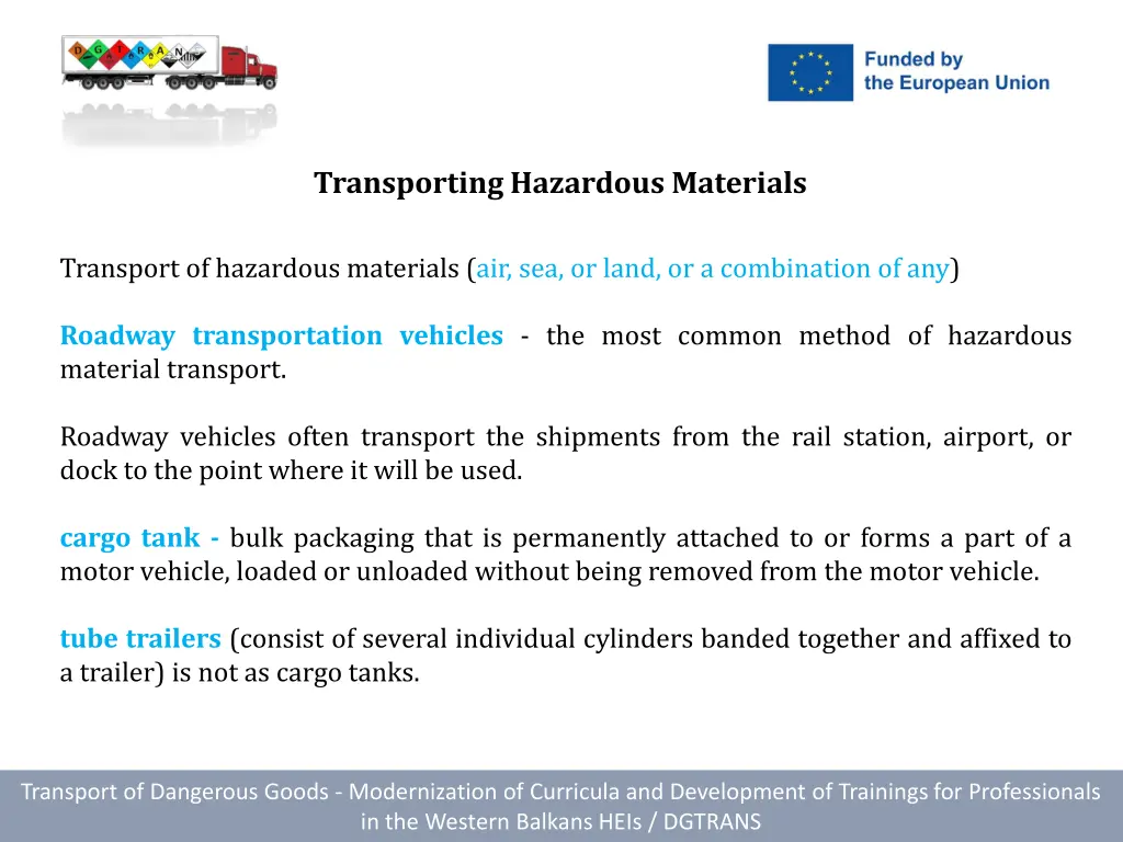 transporting hazardous materials