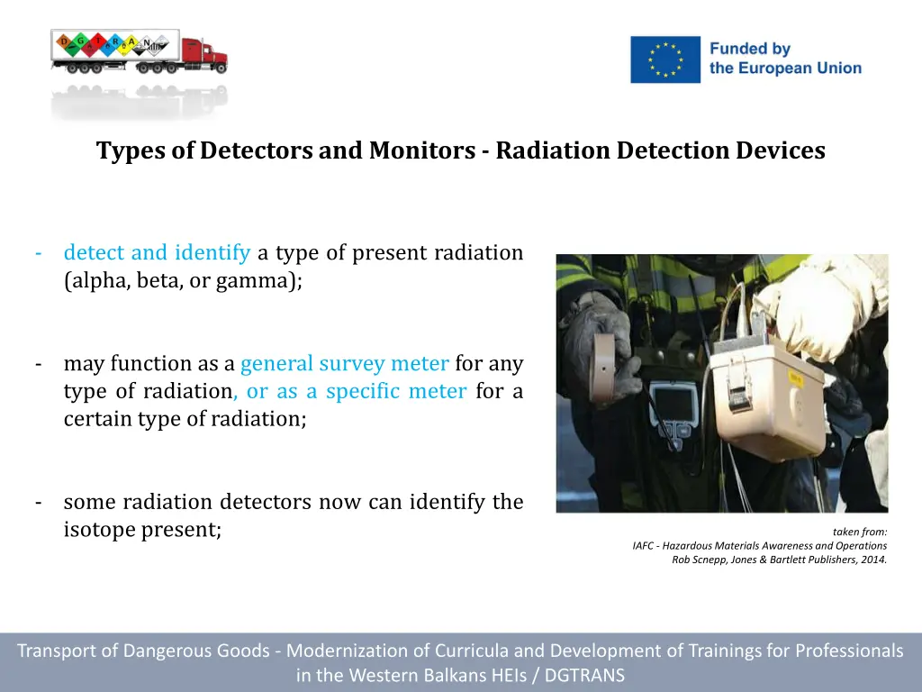 types of detectors and monitors radiation