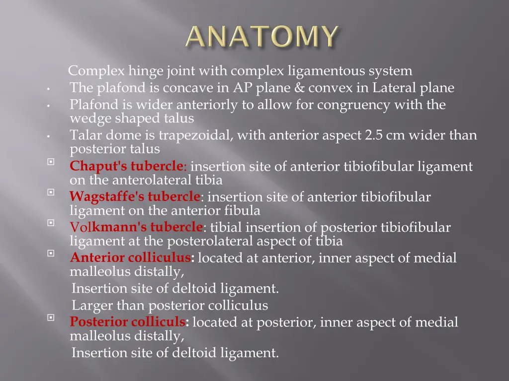 complex hinge joint with complex ligamentous