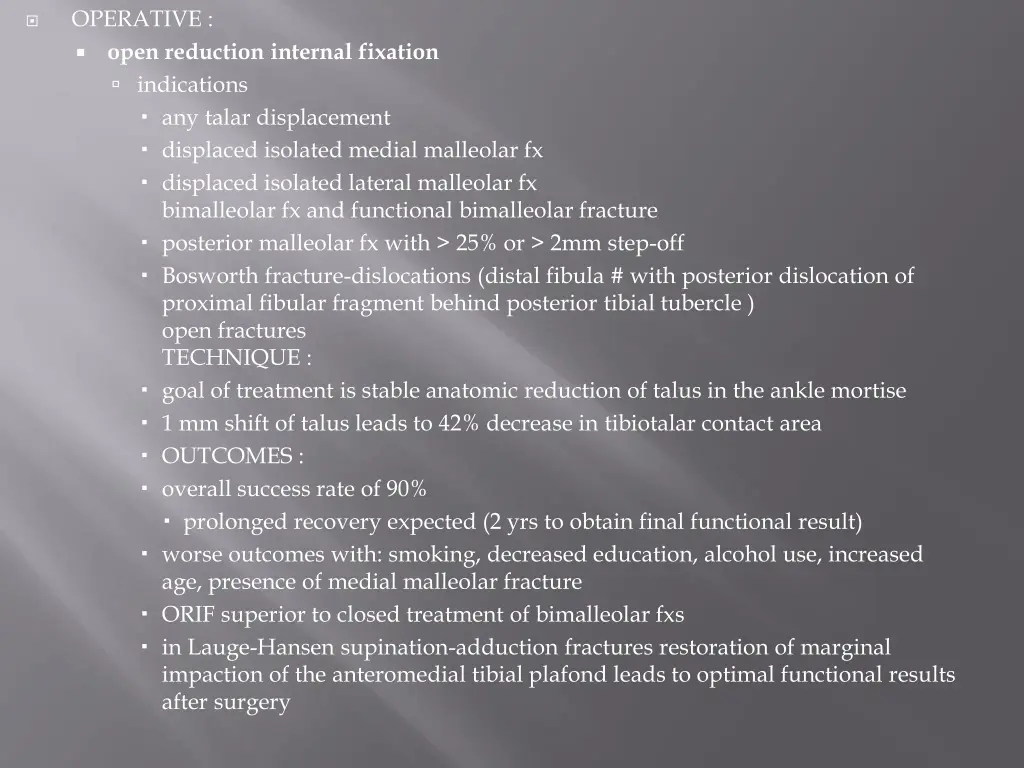 operative open reduction internal fixation