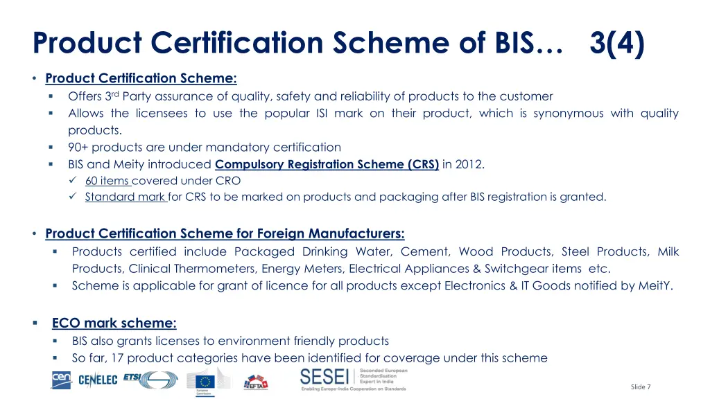 product certification scheme of bis 3 4