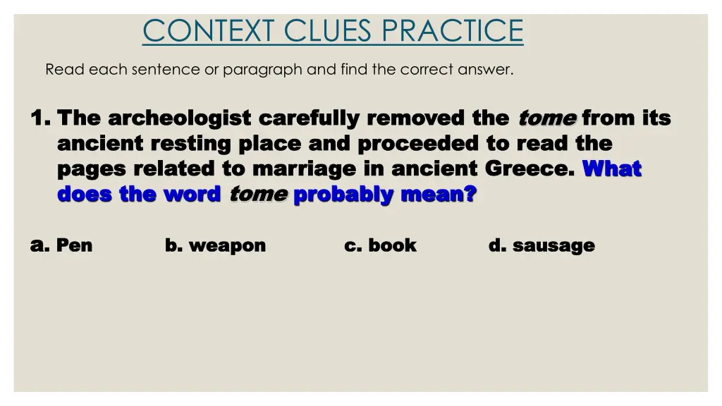 context clues practice