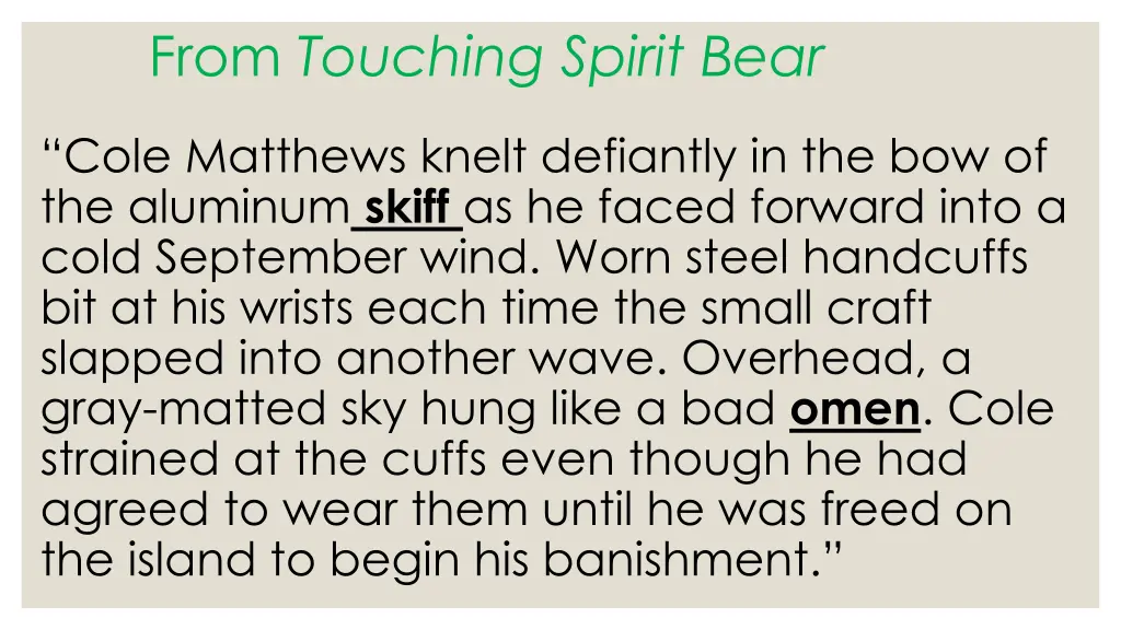 from touching spirit bear