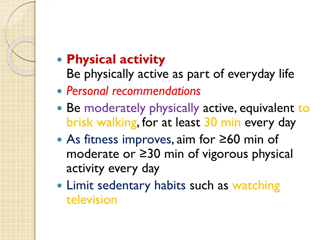 physical activity be physically active as part