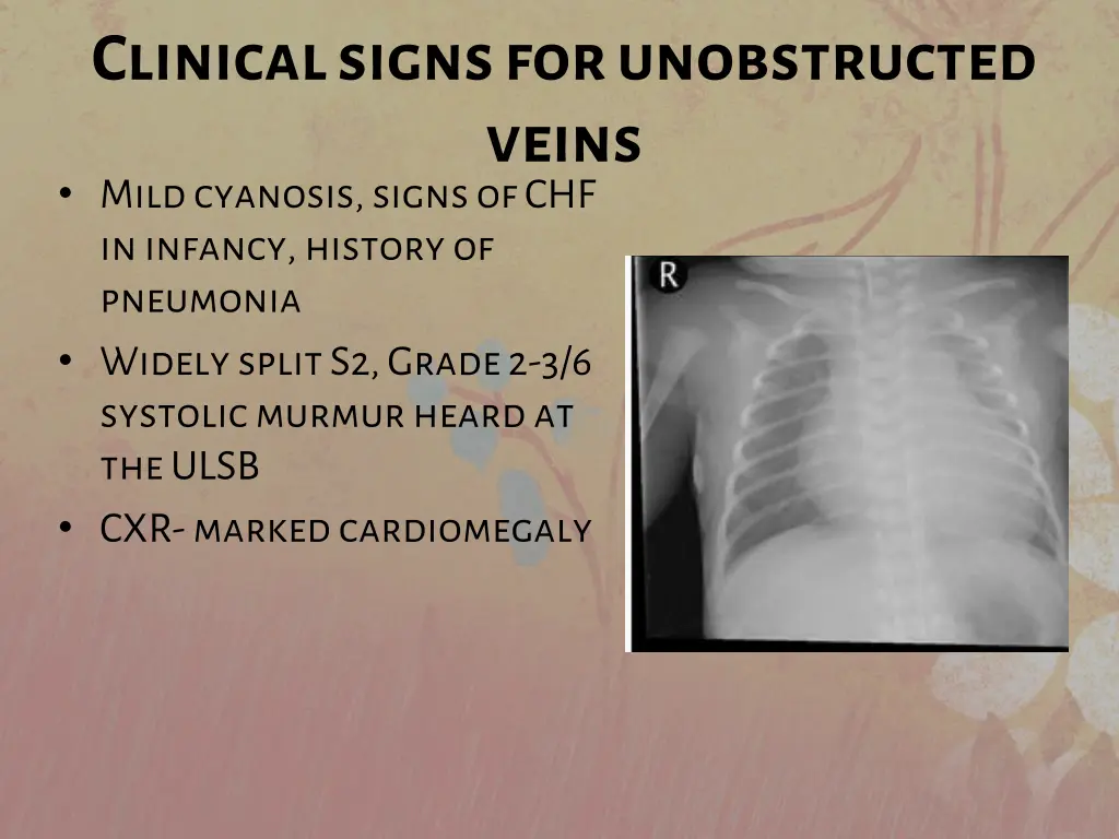 clinical signs for unobstructed veins mild