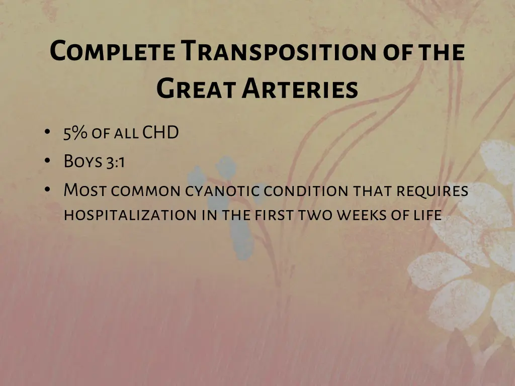 complete transposition of the great arteries