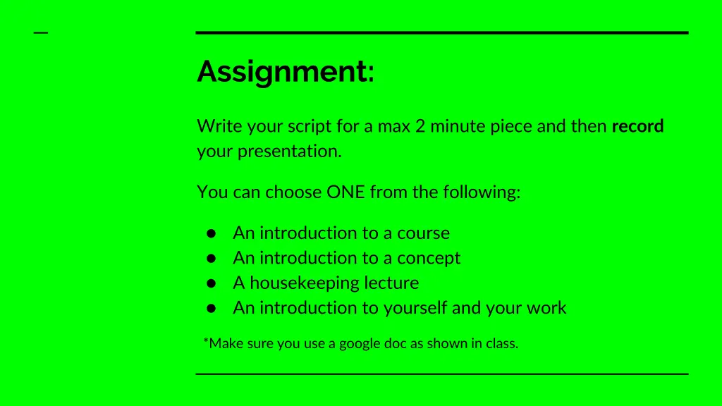 assignment