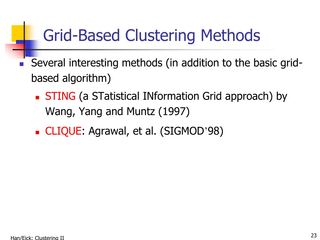 grid based clustering methods