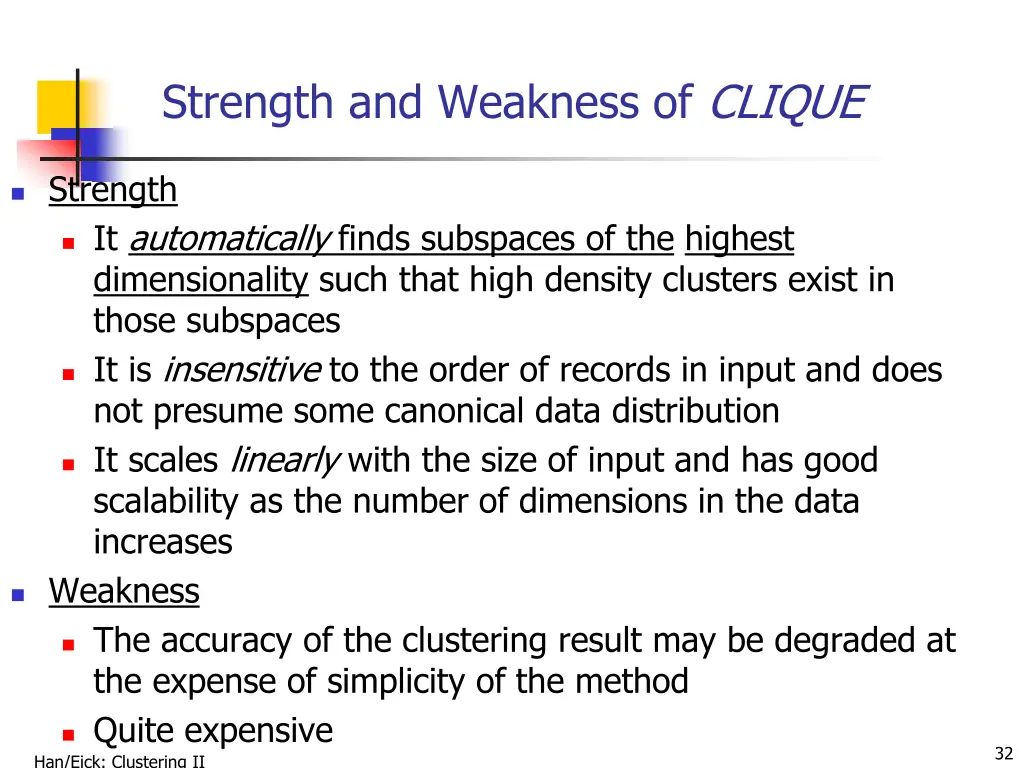 strength and weakness of clique