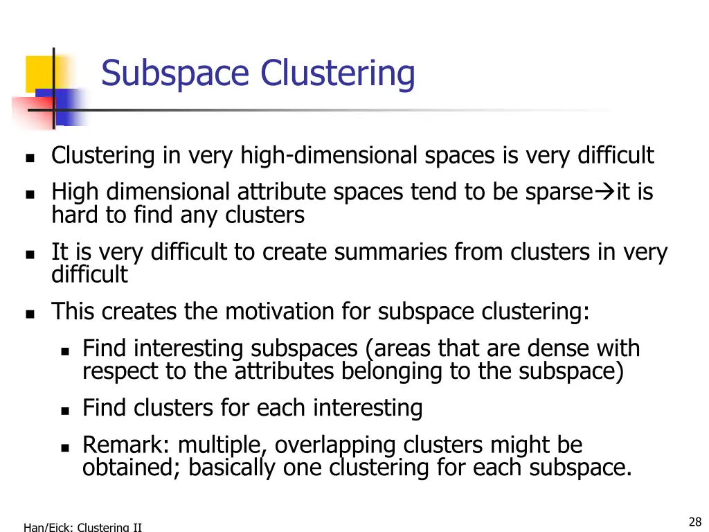 subspace clustering