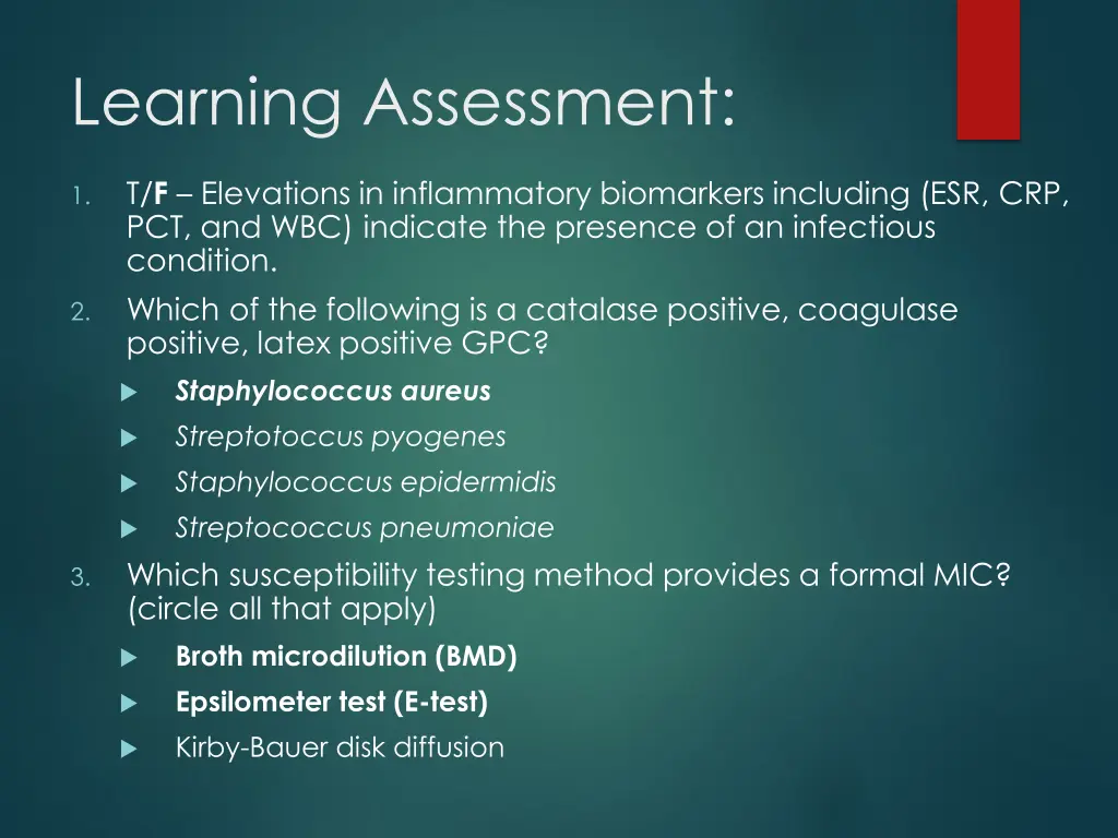 learning assessment 1