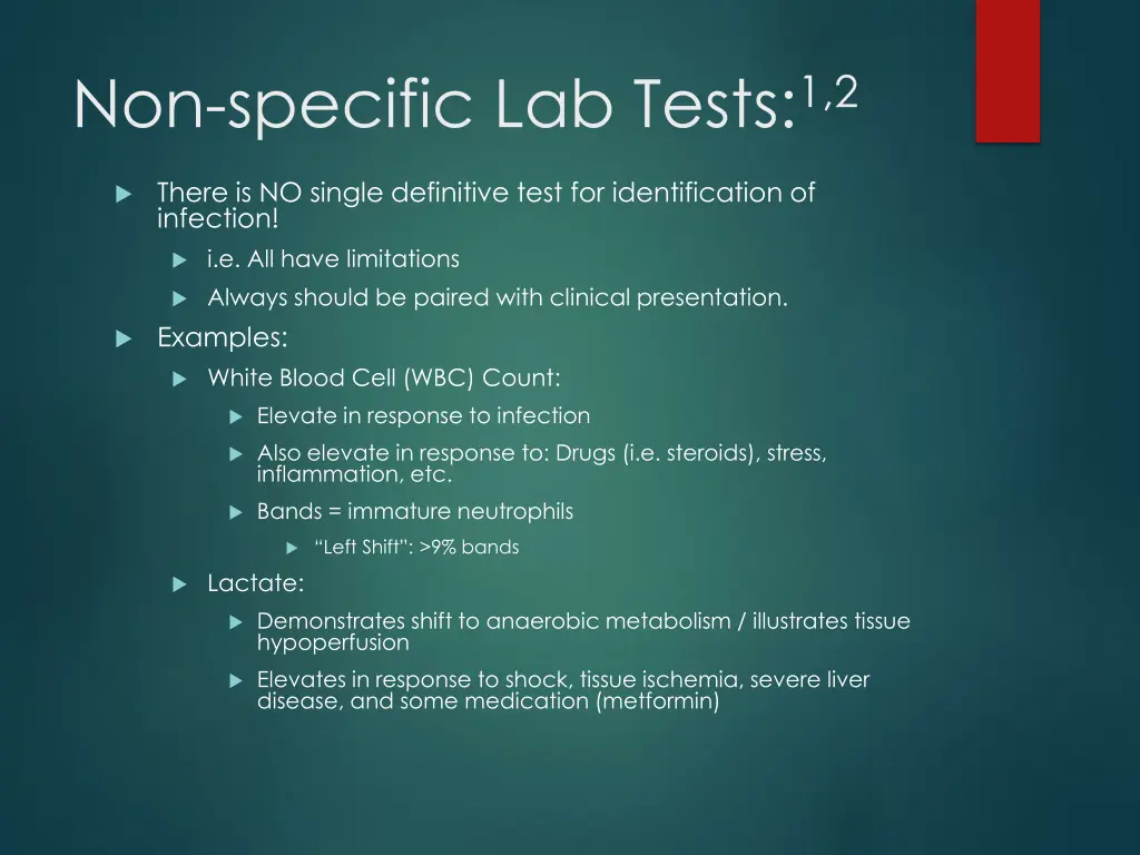 non specific lab tests 1 2