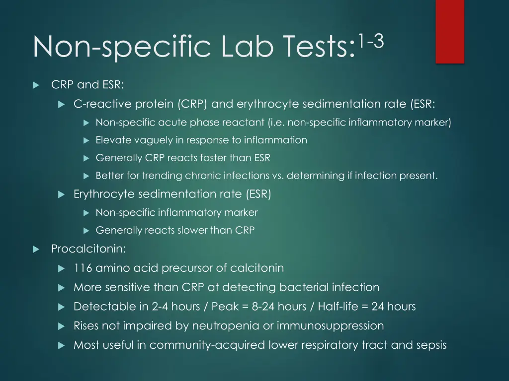 non specific lab tests 1 3