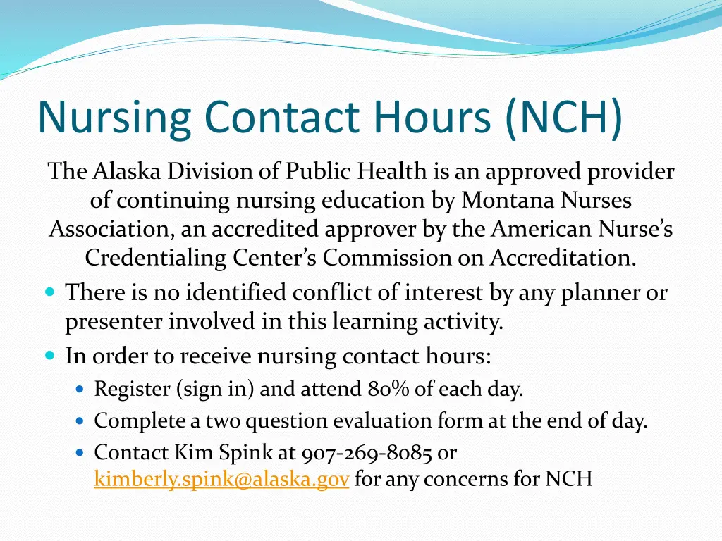 nursing contact hours nch