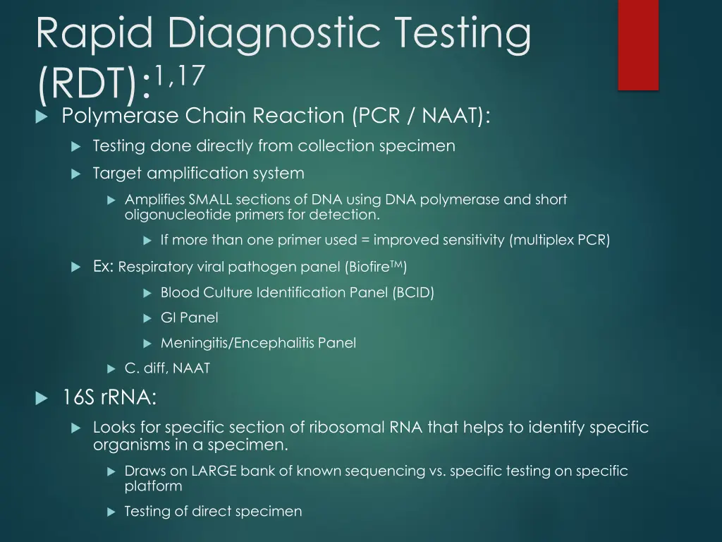 rapid diagnostic testing rdt 1 17 polymerase