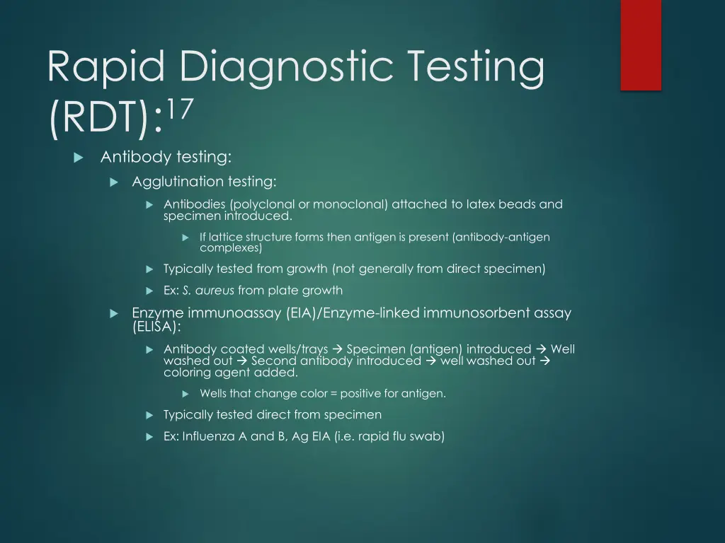 rapid diagnostic testing rdt 17 antibody testing