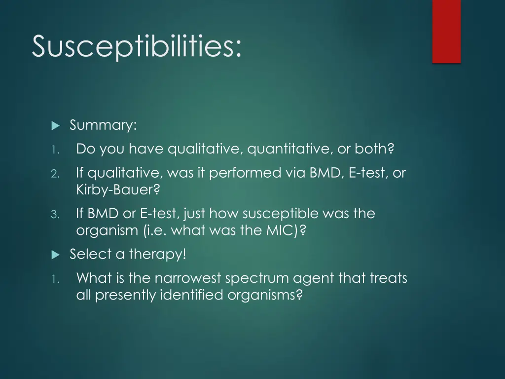 susceptibilities 2