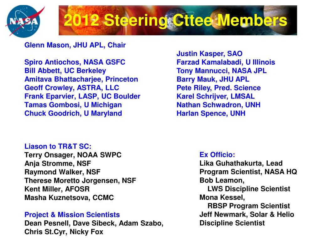 2012 steering cttee members