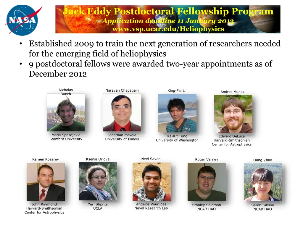 jack eddy postdoctoral fellowship program