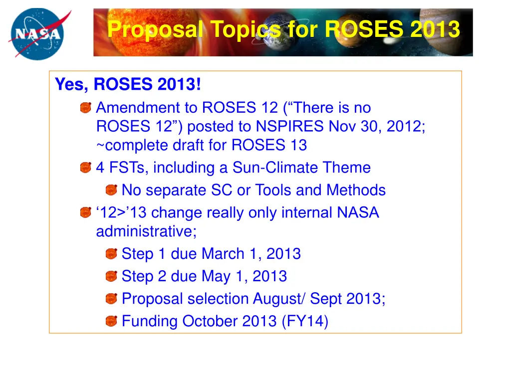 proposal topics for roses 2013