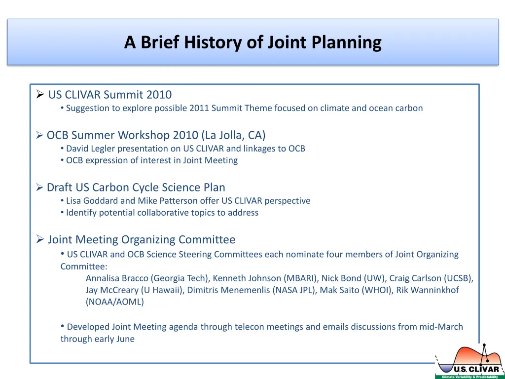 a brief history of joint planning