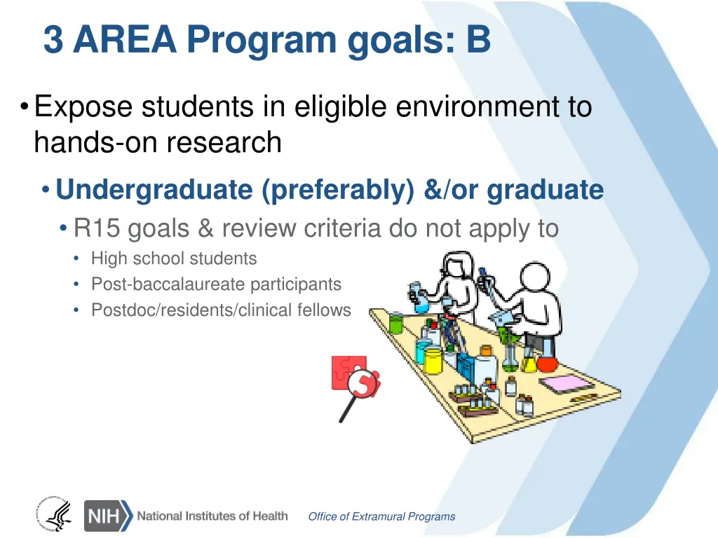 3 area program goals b