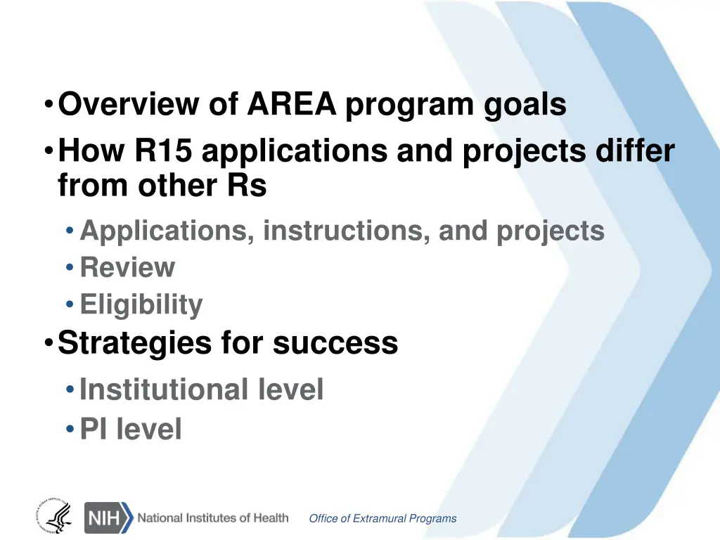 overview of area program goals