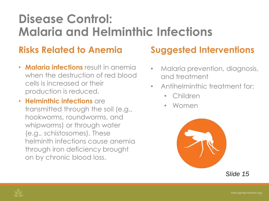 disease control malaria and helminthic infections