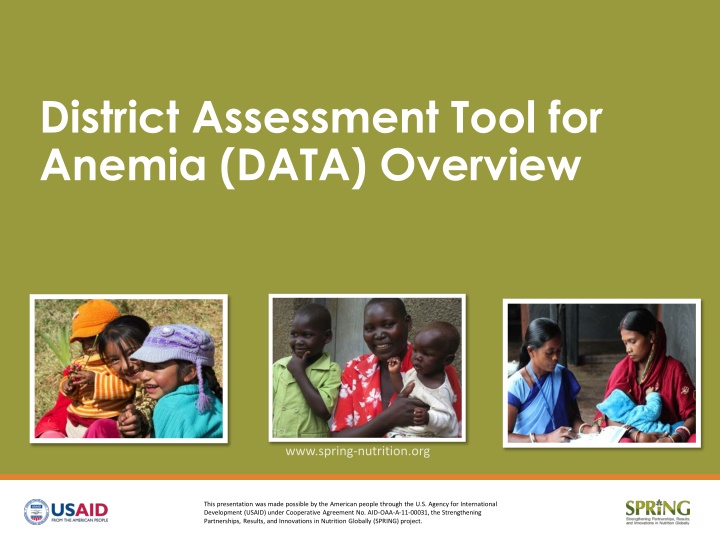 district assessment tool for anemia data overview