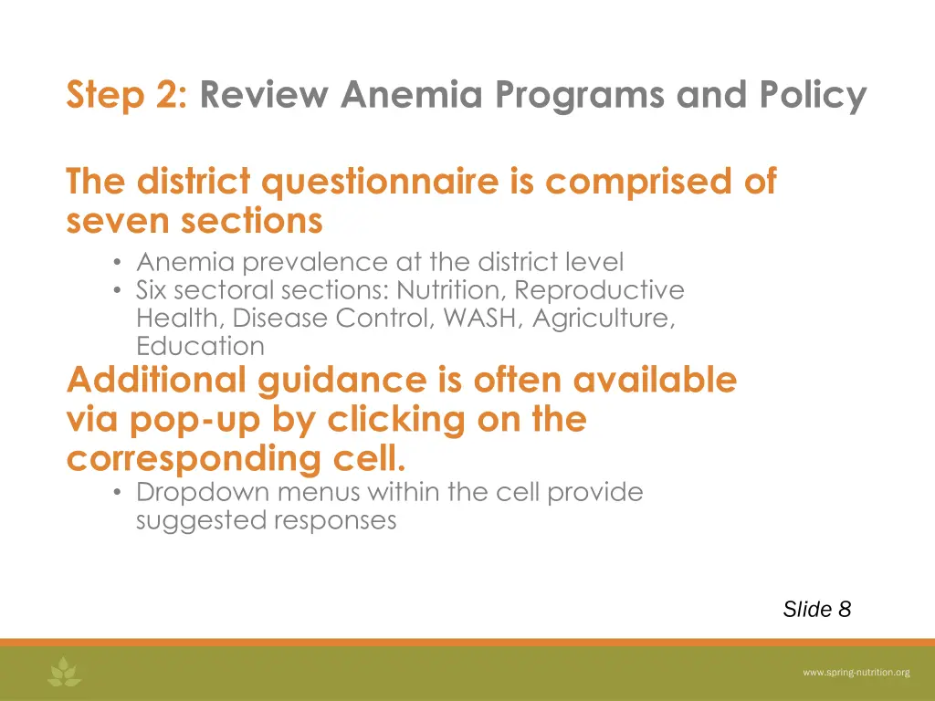 step 2 review anemia programs and policy