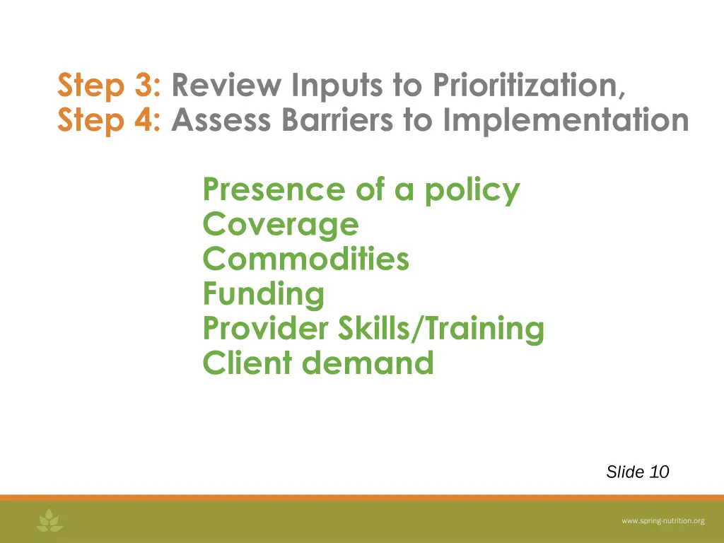 step 3 review inputs to prioritization step