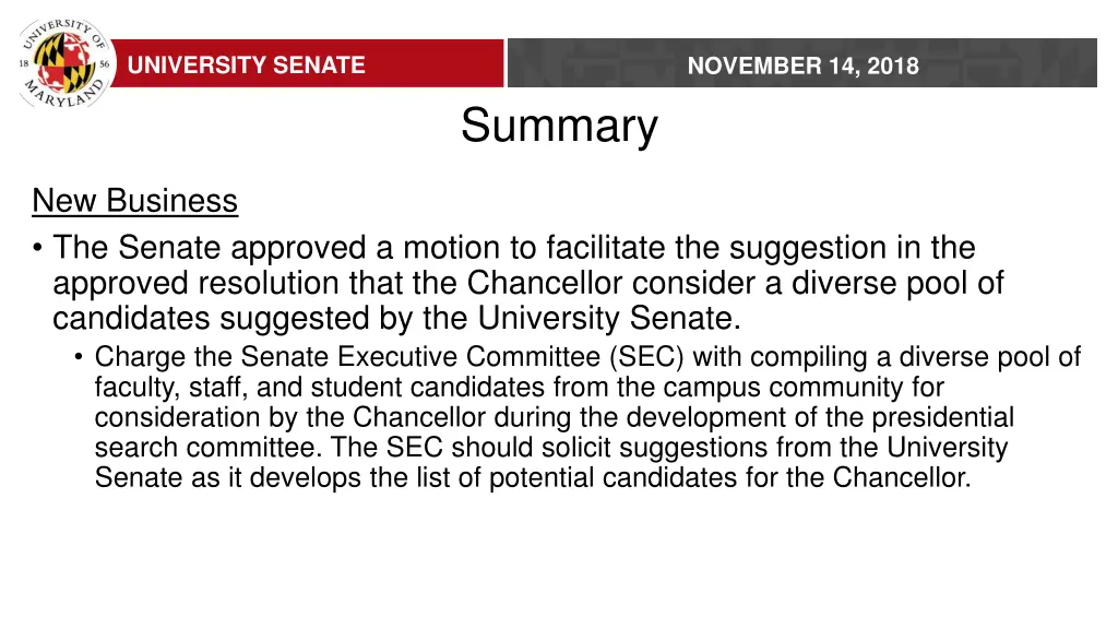 university senate 8