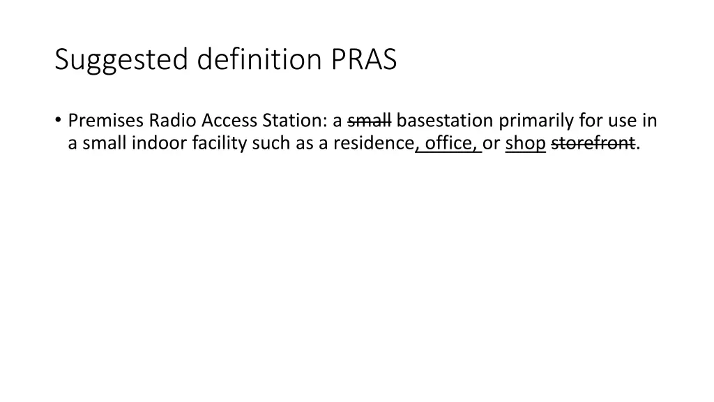 suggested definition pras