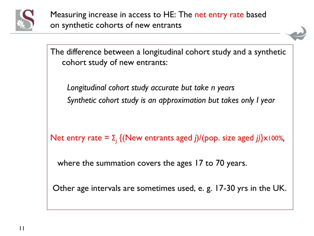 measuring increase in access to he the net entry