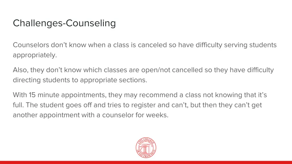 challenges counseling