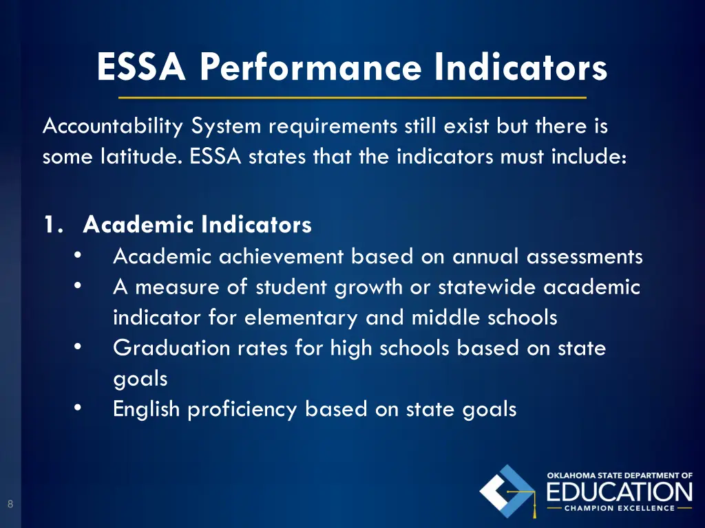 essa performance indicators