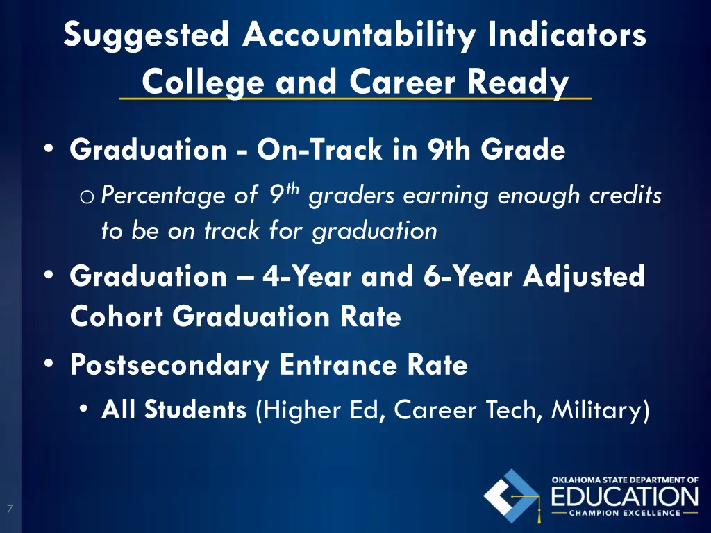 suggested accountability indicators college 1