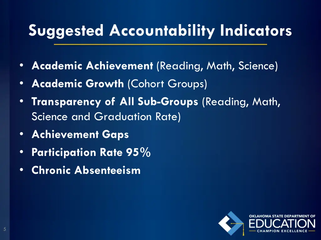 suggested accountability indicators