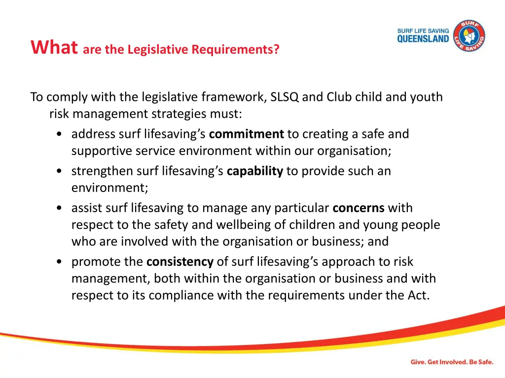 what are the legislative requirements