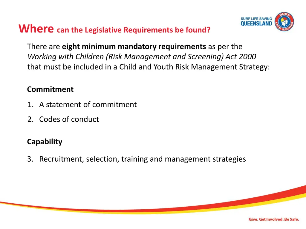 where can the legislative requirements be found