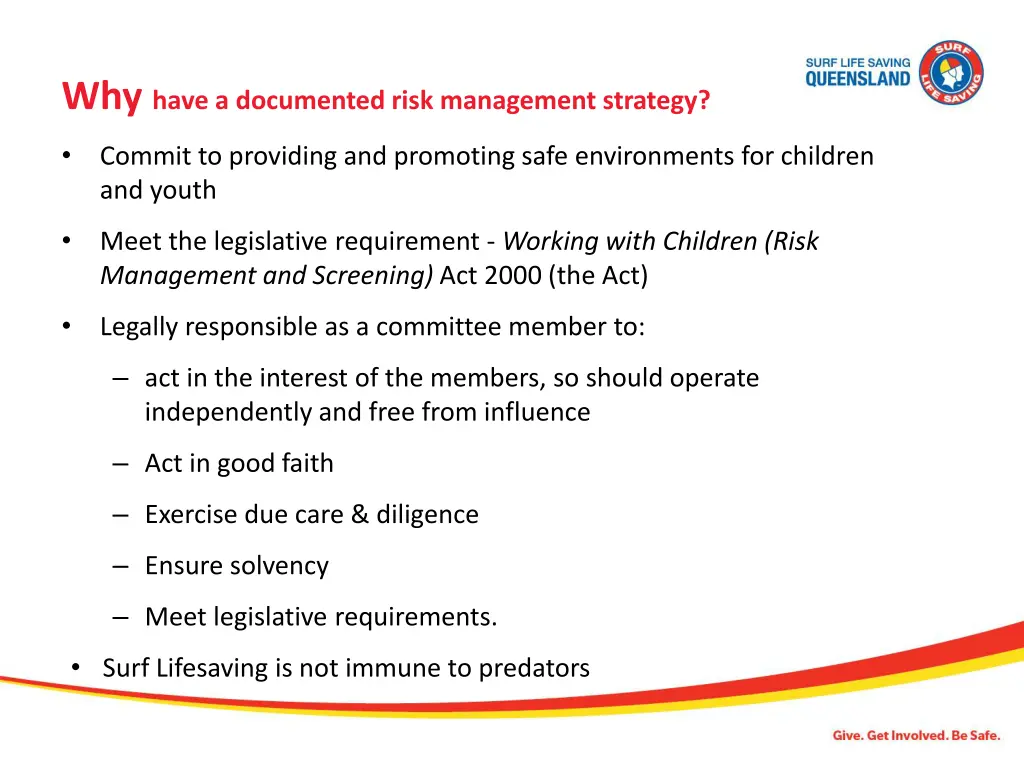 why have a documented risk management strategy