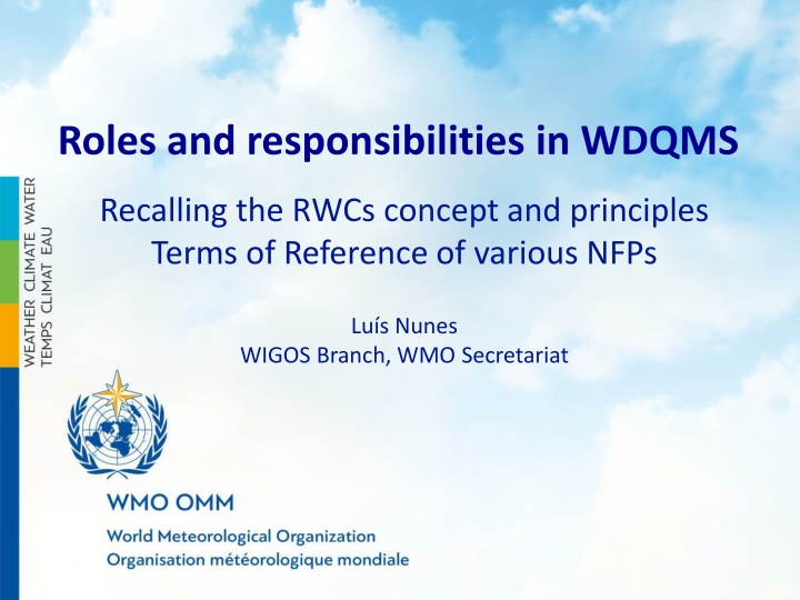 roles and responsibilities in wdqms