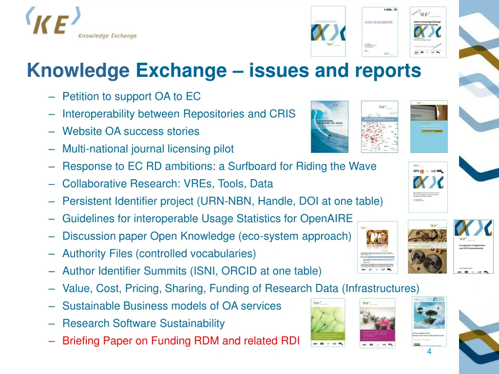 knowledge exchange issues and reports