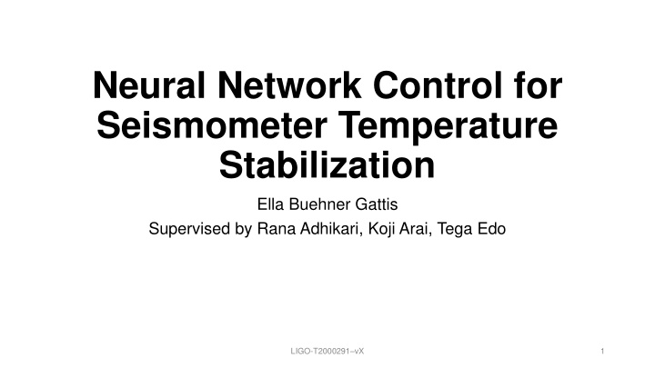 neural network control for seismometer